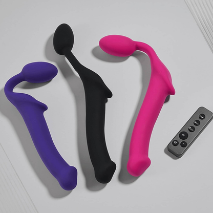 Bendable Vibrating Strapless Strap-On